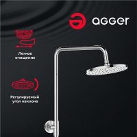 Душевая система Agger Slim Хром арт-A2291200 — фото 2, Душевые стойки