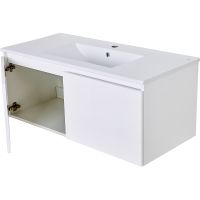 Тумба с раковиной Orange Квадро 100 подвесная Белый глянец арт-KV-100TUW+Ra — фото 3, Тумбы с раковиной