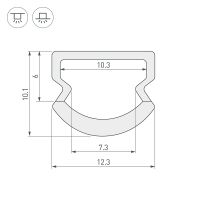 Профиль алюминиевый Arlight накладной Белый арт-023303 — фото 2, Профили для светодиодных лент