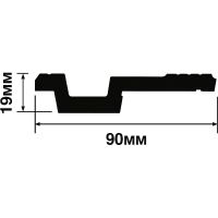 Карниз HIWOOD 2000x19x90 мм арт-A90V1 — фото 2, Карнизы