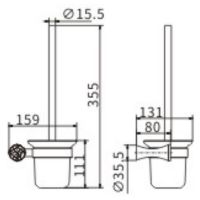 Ершик для унитаза CeramaLux Virginia Хром арт-94313A — фото 2, Ершики для унитаза
