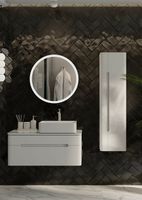 Шкаф пенал Jorno Shine 33 R подвесной Белый глянец арт-Shi.04.125/P/W — фото 2, Пеналы для ванной комнаты