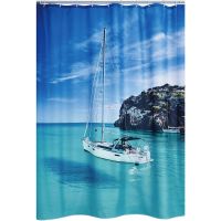 Штора для ванны Ridder Blue Paradise 180х200 Синий Белый арт-42073000 — фото 1, Шторы для ванной