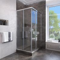 Душевой уголок Veconi Rovigo RV-113 90x90 профиль Хром стекло прозрачное арт-RV113-90-01-C4 — фото 2, Квадратные душевые уголки