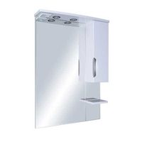 Зеркало со шкафом АСБ-мебель Мессина 70 R с подсветкой Белый арт-9887 — фото 1, Зеркальные шкафы в ванную