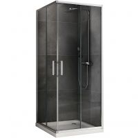 Душевой уголок Abber Schwarzer Diamant 100x100 профиль Хром стекло прозрачное арт-AG021005 — фото 1, Квадратные душевые уголки