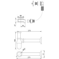 Слив-перелив для раковины Nofer Хром арт-13107.B — фото 2, Сливы-переливы