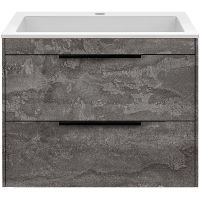 Тумба под раковину Vincea Chiara 2D 60 подвесная G.Stone арт-VMC-2C2600GS — фото 1, Тумбы под раковину