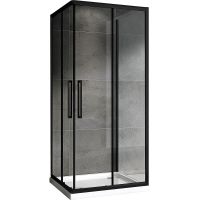 Душевой уголок Abber Schwarzer Diamant 90х90 профиль Черный стекло прозрачное арт-AG02090BH-S90B — фото 2, Квадратные душевые уголки