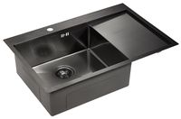 Кухонная мойка Paulmark Kroner 78F L Вороненая сталь арт-PM217851-GML — фото 2, Кухонные мойки
