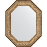 Зеркало Evoform Polygon 90х70 в багетной раме - Виньетка античная бронза 109 мм арт-BY 7251 — фото 1, Зеркала в ванную комнату