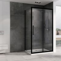 Душевой уголок Abber Schwarzer Diamant 120х70 профиль Черный стекло прозрачное арт-AG30120BH-S70B — фото 2, Прямоугольные душевые уголки