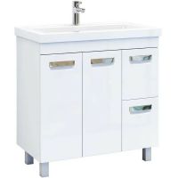 Тумба под раковину Vigo Plaza 80 Белая арт-tn.PLA.MIR.80.2D.2Y — фото 1, Тумбы под раковину