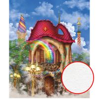 Фреска детская Ortograf Сказочная страна 7511 Фактура бархат FX Флизелин (2,2*2,7) Разноцветный, Домики арт-7511 (бархат FX) — фото 1, Фрески