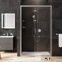 Душевая дверь AM.PM Gem 120 профиль Хром матовый стекло прозрачное арт-W90G-120-1-195MT — фото 6, Раздвижные душевые двери