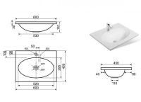 Раковина Эстет Вегас 60 Белая арт-ФР-00000777 — фото 4, Раковины встраиваемые сверху