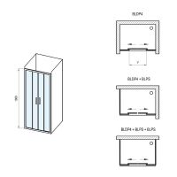 Душевая дверь Ravak Blix BLDP4 120 профиль блестящий стекло Графит арт-0YVG0C00ZH — фото 8, Раздвижные душевые двери