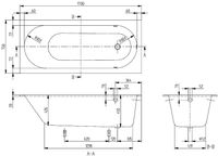 Товар: Квариловая ванна Villeroy&Boch Oberon 170x75 без гидромассажа арт-UBQ170OBE2V-01 - фото 9 Квариловая ванна Villeroy&Boch Oberon 170x75 без гидромассажа арт-UBQ170OBE2V-01 — фото 9, Акриловые ванны