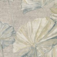 Обои Grandeco Elementum Винил на флизелине (0,53*10,05) Голубой/Серый/Бежевый, Листья/Цветы арт-EE 2004 — фото 1, Обои для стен