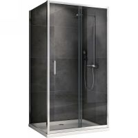 Душевой уголок Abber Schwarzer Diamant 150x80 профиль Хром стекло прозрачное арт-AG301505-S805 — фото 1, Прямоугольные душевые уголки