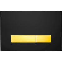 Клавиша смыва Point Меркурий Черная матовая Золото арт-PN44831BG — фото 1, Кнопки смыва