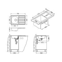 Кухонная мойка Alveus Zoom 20 NAT-90 790x500 Натуральная сталь арт-1098938 — фото 6, Кухонные мойки
