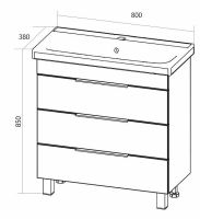 Тумба под раковину 1MarKa Gaula 80Н Графит матовый арт-У92547 — фото 9, Тумбы под раковину
