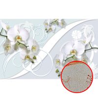 Фреска Ortograf 3D 6655 Фактура бархат золото FX-G Флизелин (2,5*1,53) Голубой, Цветы арт-6655 (бархат золото FX-G) — фото 1, Фрески