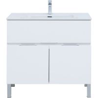 Тумба под раковину Aquanet Алвита New 90 Белая матовая арт-303914 — фото 4, Тумбы под раковину