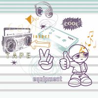 Фреска детская Ortograf Детские 33514 Фактура флок FLK Флизелин (2,8*2,8) Белый/Бирюзовый/Фиолетовый, Предметы/Люди арт-33514 (флок FLK) — фото 2, Фрески