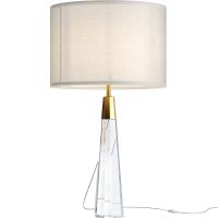 Настольная лампа Maytoni Table Floor Bianco Белая Латунь Прозрачная арт-Z030TL-01BS2 — фото 1, Настольные лампы