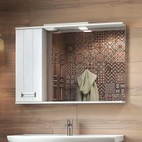 Зеркало со шкафом Vigo Diana 100 L с подсветкой Белое с электровыключателем арт-z.DIA.100.L.El — фото 1, Зеркальные шкафы в ванную