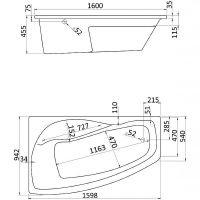 Акриловая ванна Santek Майорка XL 160 L без гидромассажа L арт-1WH111991 — фото 4, Акриловые ванны