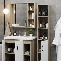 Тумба под раковину Onika Тимбер 80.10 Белый матовый Дуб сонома арт-108045 — фото 5, Тумбы под раковину