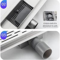 Душевой лоток Gappo с решеткой Нержавеющая сталь арт-G86007-1 — фото 9, Душевые лотки