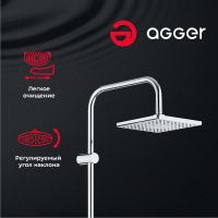 Душевая система Agger Хром арт-A2994000 — фото 2, Душевые стойки
