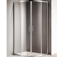 Душевой уголок Cezares Momento 100х100 профиль Хром стекло прозрачное арт-MOMENTO-R-2-100-C-Cr — фото 1, Душевые уголки четверть круга