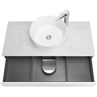 Тумба под раковину Aquaton Марбл 100 подвесная Слэйт Белый матовый арт-1A276301MH4C0 — фото 13, Тумбы под раковину