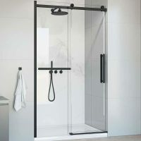 Душевая дверь Vincea Como Soft 120 профиль Черный стекло прозрачное арт-VDS-1CS120CLB — фото 1, Раздвижные душевые двери