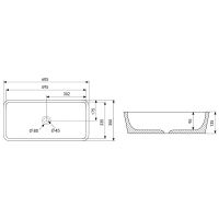 Раковина-чаша Abber Rechteck 60 Серая матовая арт-AC2204MG — фото 4, Раковины накладные