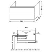 Товар: Тумба под раковину Jacob Delafon Madeleine 80 подвесная Черная матовая арт-EB2053-J53 - фото 3 Тумба под раковину Jacob Delafon Madeleine 80 подвесная Черная матовая арт-EB2053-J53 — фото 3, Тумбы под раковину
