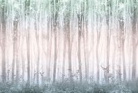 Фреска Ortograf Flora 31033 Фактура флок FLK Флизелин (4*2,7) Синий/Розовый/Зеленый, Деревья/Животные арт-31033 (флок FLK) — фото 2, Фрески