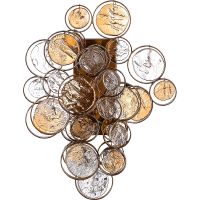 Настенный светильник Crystal Lux Прозрачный Янтарный Золото арт-DESEO AP2 GOLD — фото 1, Бра