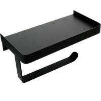 Держатель туалетной бумаги Fixsen Hotel с полкой Черный матовый арт-FX-31011B — фото 3, Держатели туалетной бумаги