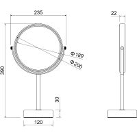 Косметическое зеркало Aquatek Черное матовое арт-AQ4914MB — фото 7, Косметические зеркала
