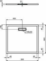 Акриловый поддон для душа Ideal Standard Ultraflat New 90х80 Белый арт-T448101 — фото 5, Акриловые душевые поддоны