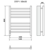Электрический полотенцесушитель Ника Step-1 80/50 Белый матовый арт-STEP-1 80/50 бел мат прав — фото 5, Электрические полотенцесушители