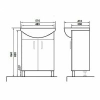 Тумба с раковиной Orange Роса 50 Белый глянец арт-Ro-50TUW+RA — фото 6, Тумбы с раковиной
