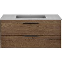 Тумба под раковину Vincea Chiara 2D 100 подвесная T.Oak арт-VMC-2C2100TO — фото 3, Тумбы под раковину