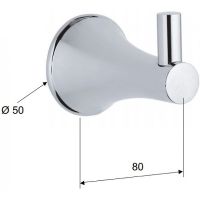 Крючок Remer Delicata Хром арт-DE50CR — фото 2, Крючки для полотенец